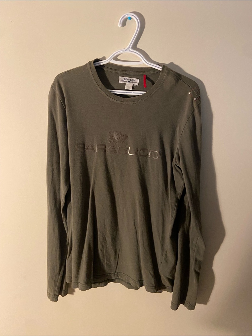 Parasuco Men's Long Sleeve Crewneck Tee - Olive Green